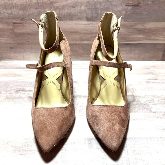 Adrienne Vittadini Womens Suede Pointed Toe Heels With Ankle Strap Size 8M - Picture 2 of 12